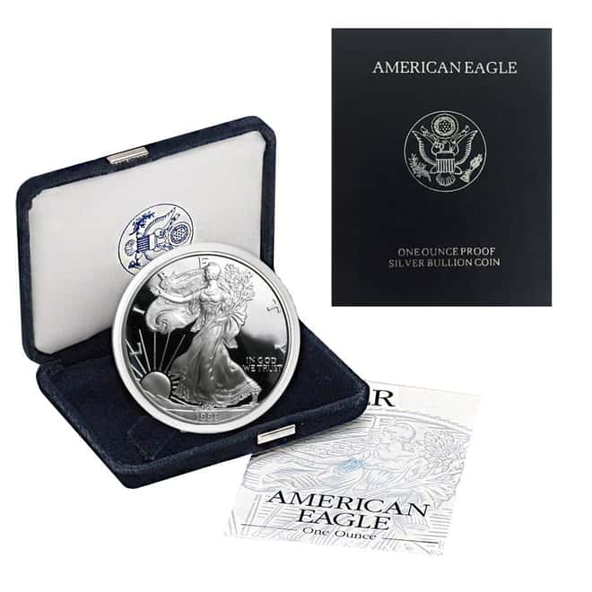 1999-P 1 oz Proof Silver American Eagle (w/Box & COA)