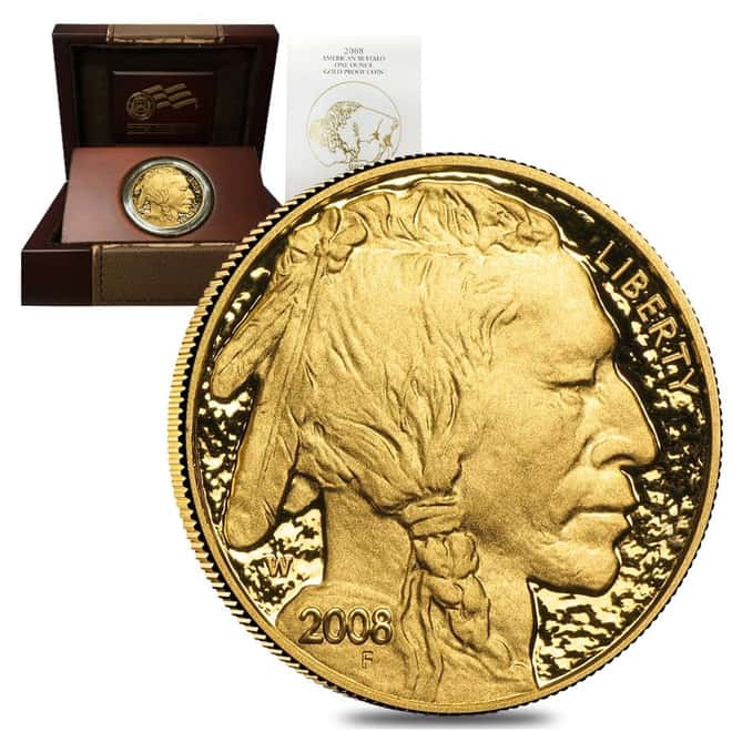 2008 W 1 oz $50 Proof Gold American Buffalo (w/Box & COA)