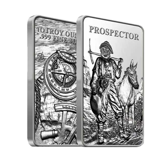 Prospector 10 oz Silver Bar .999 Fine
