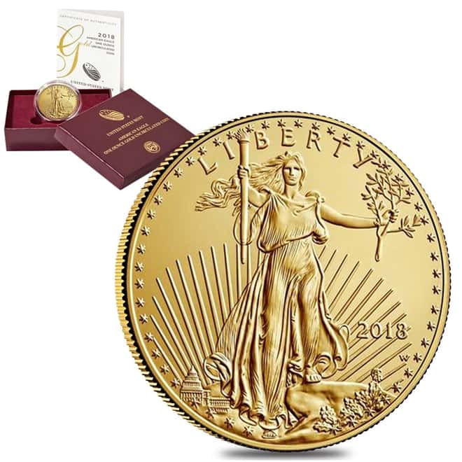 2018-W 1 oz $50 Burnished Gold American Eagle (w/Box & COA) 