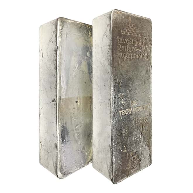 100 oz Investment Rarities Silver Bar .999 Fine (Poured)