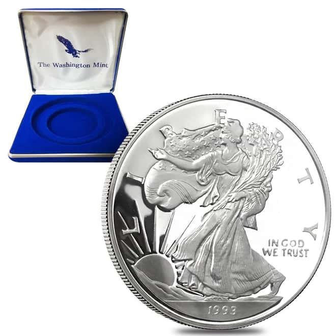 8 oz Silver American Eagle Round .999 Fine (w/Box)