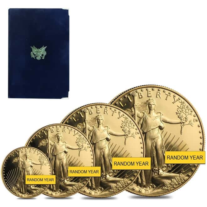 Gold 1.85 oz American Eagle Proof 4-Coin Set (Random Year)