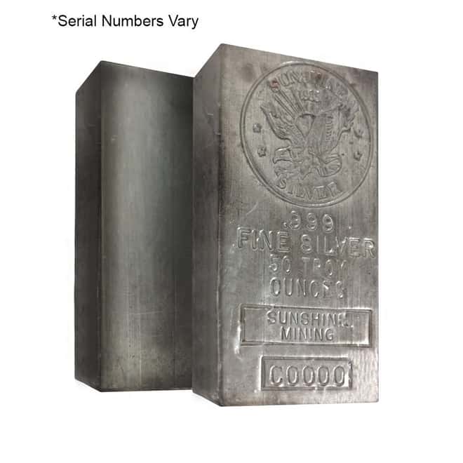 50 oz Sunshine Mint Vintage Silver Bar .999 Fine