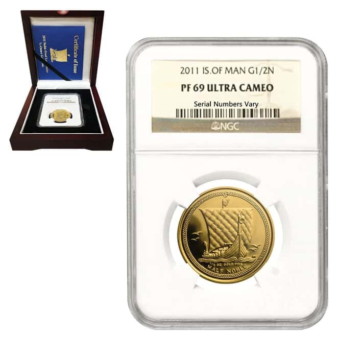 2011 Isle of Man 1/2 oz Gold Noble NGC PF 69 UCAM (w/Box & COA)