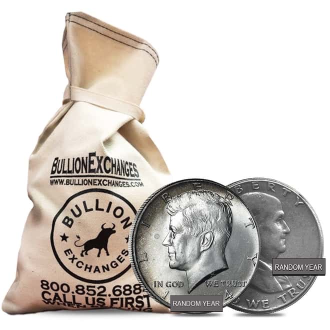 $10 Face Value - 90% Mixed Silver Coins (Quarters, Half Dollars or Dimes)