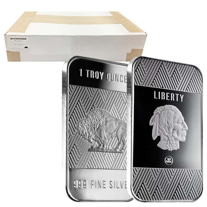 1 oz Republic Metals (RMC) Silver Buffalo Bar .999 Fine