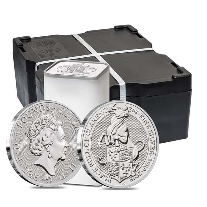 2018 Great Britain 2 oz Silver Queen's Beast (Black Bull) Coin .9999 Fine BU