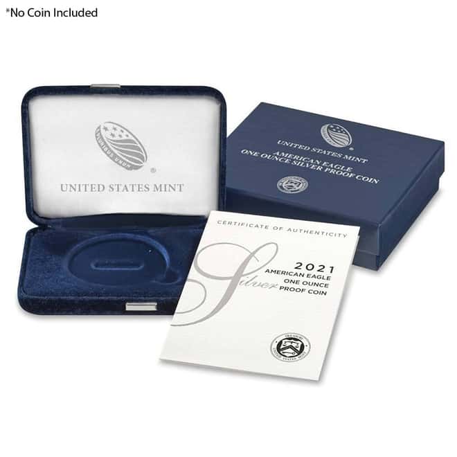 NO COIN - 2021-W 1 oz Proof Silver American Eagle (OEM Box & COA)