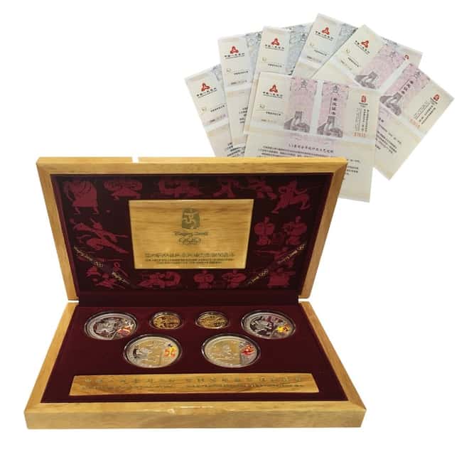 2008 Beijing XXIX Olympics Commemorative Proof Gold & Silver 6-coin Set (Series I) W/ Box