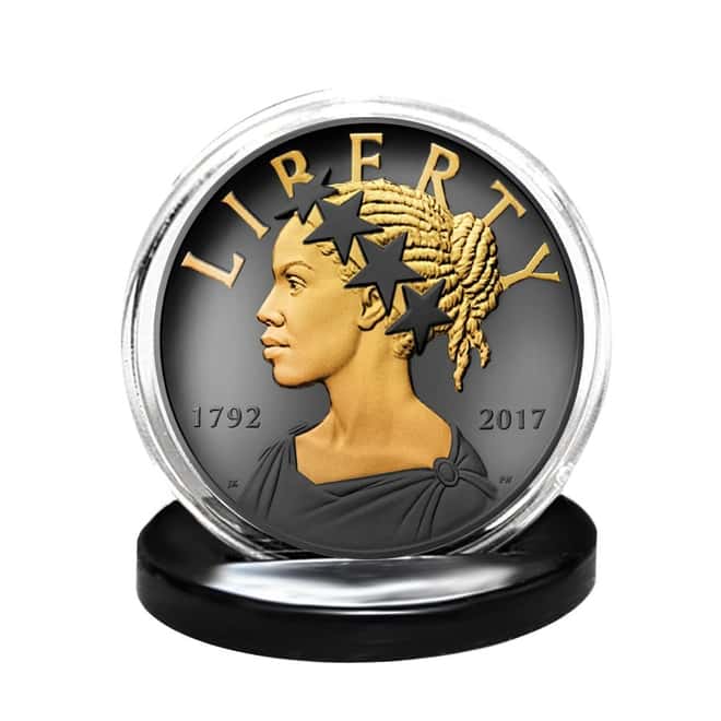 2017 P 1 oz American Liberty Reverse Proof Silver Medal .9999 Fine Black Ruthenium 24K Gold Edition (w/Box & COA) 