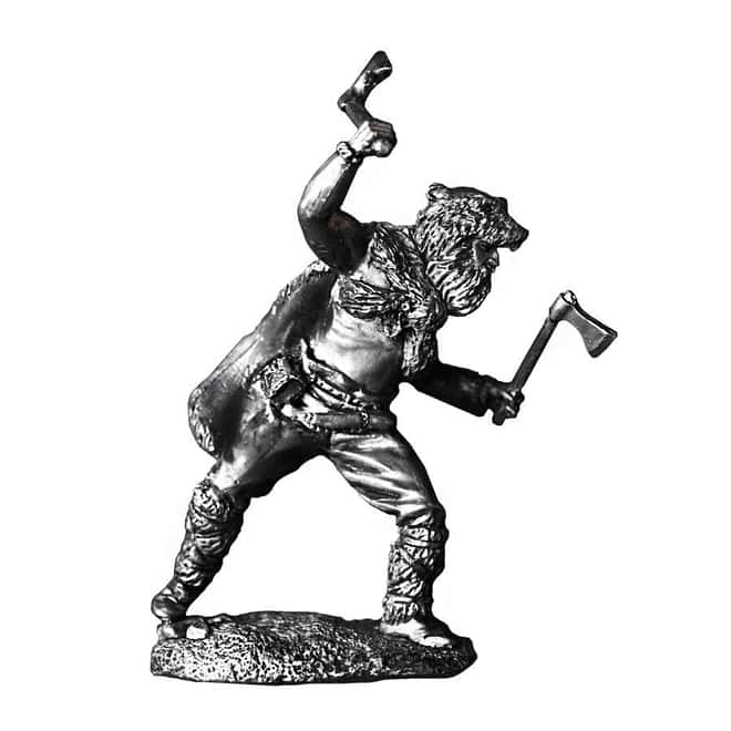 3 oz Silver Norse Berserk Viking Warrior .925 Silver Sterling - Art of War Series (Antiqued)