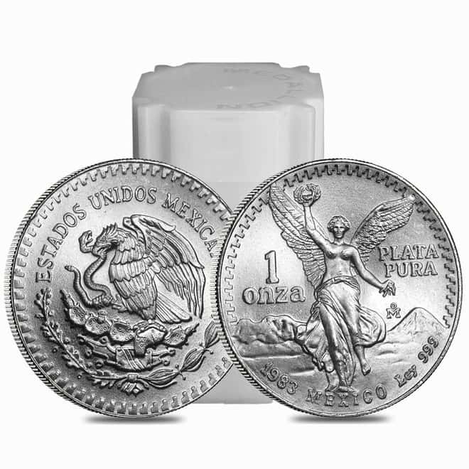 Roll of 20 - 1983 1 oz Mexican Silver Libertad Coin BU