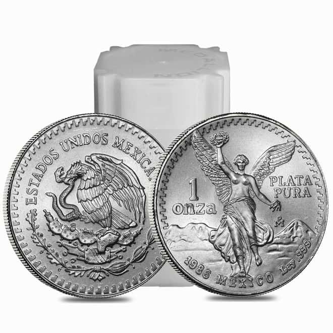 Roll of 20 - 1986 1 oz Mexican Silver Libertad Coin BU