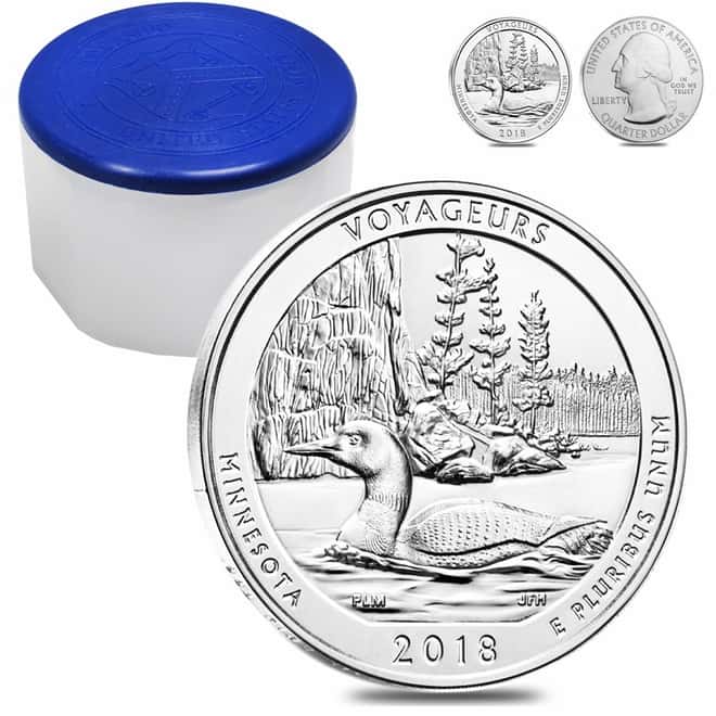 2018 5 oz Silver America the Beautiful ATB Minnesota Voyageurs National Park Coin