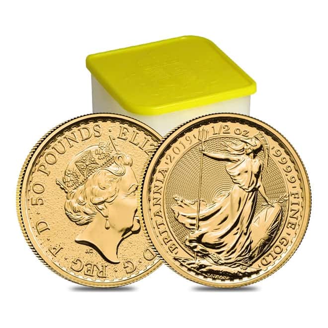 2019 Great Britain 1/2 oz Gold Britannia Coin .9999 Fine BU 