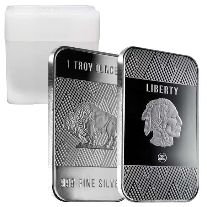 1 oz Republic Metals (RMC) Silver Buffalo Bar .999 Fine
