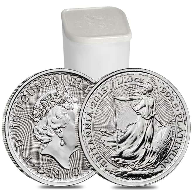 2018 Great Britain 1/10 oz Platinum Britannia Coin .9995 Fine BU
