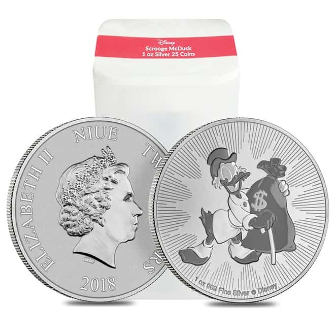 2018 1 oz Niue Silver $2 Disney Scrooge McDuck BU
