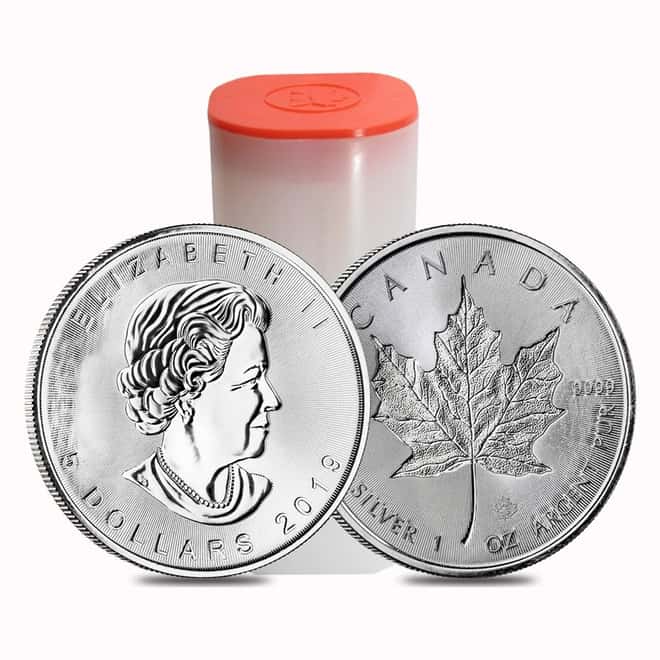 2019 1 oz Silver Canadian Incuse Maple Leaf .9999 Fine $5 Coin BU