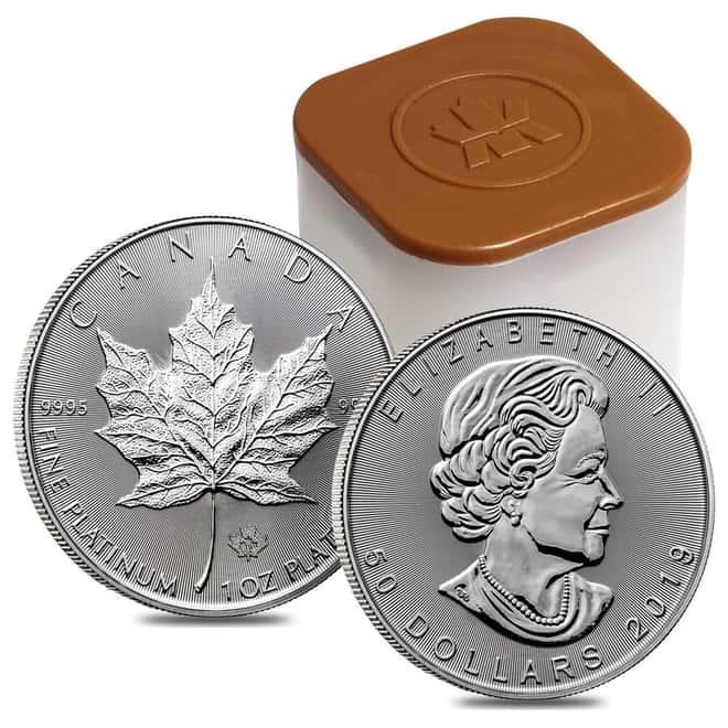 2019 1 oz Platinum Canadian Maple Leaf $50 Coin .9995 Fine BU