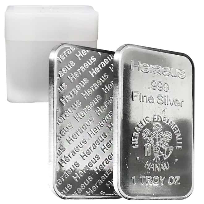 1 oz Heraeus Silver Bar .999 Fine