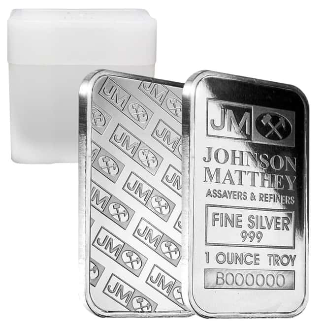1 oz Johnson Matthey JM Silver Bars .999 Fine