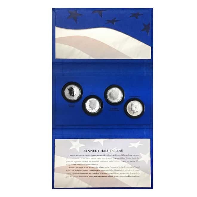 2014 50th Anniversary Kennedy Half-Dollar Silver 4-Coin Set (w/Box & COA)