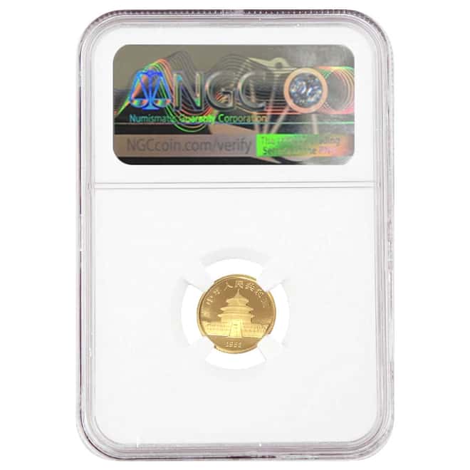 1983 1/20 oz Chinese Gold Panda 5 Yuan NGC MS 69