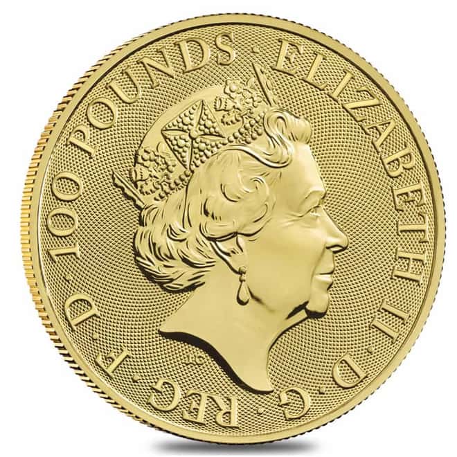 2021 Great Britain 1 oz Gold Queen's Beasts Completer Coin .9999 Fine BU