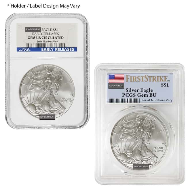 1 oz Silver American Eagle NGC/PCGS MS 69 (Random Year)