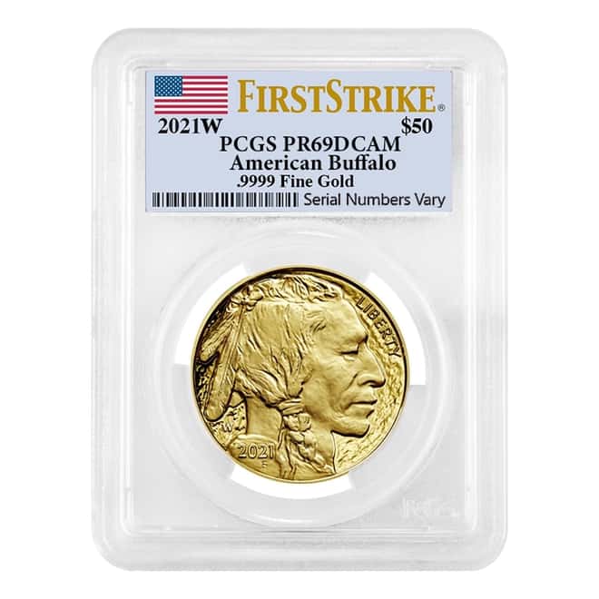 2021-W 1 oz $50 Proof Gold American Buffalo PCGS PF 69 DCAM First Strike