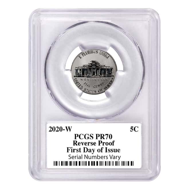 2020-W Reverse Proof Jefferson Nickel PCGS PF 70 FDOI Jamie Franki Sign (w/ 2020-S US Mint Proof Silver Set)