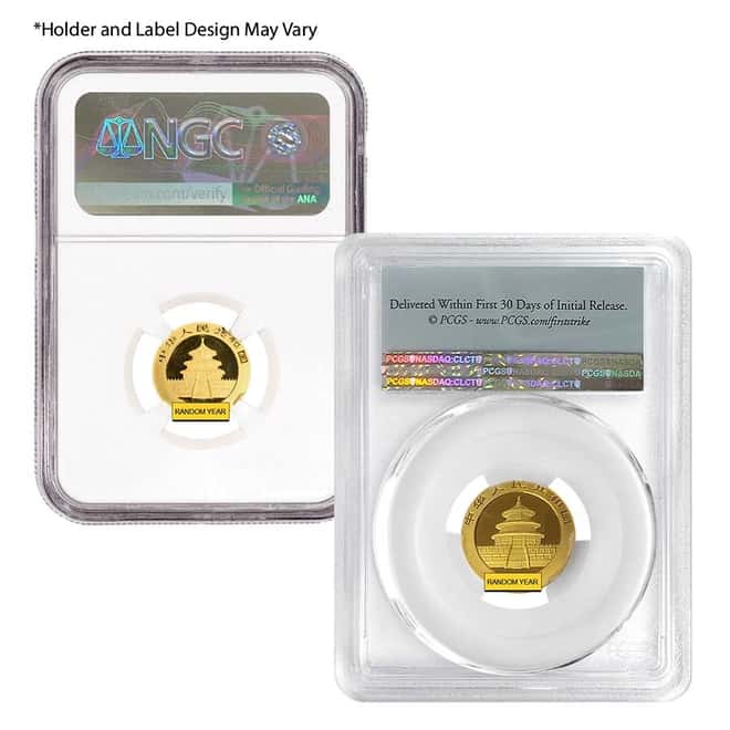 Chinese 1/10 oz Gold Panda Coin NGC/PCGS MS/PF 69 (Random Year)