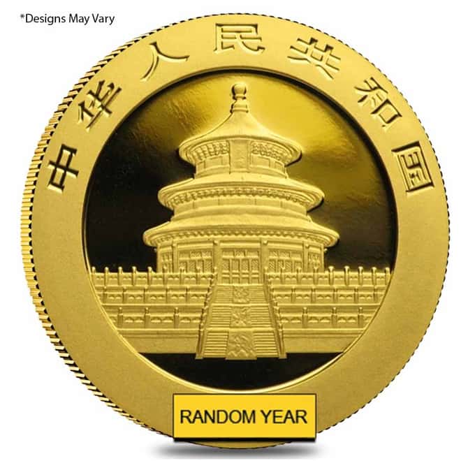 Chinese 8 gram Gold Panda .999 Fine BU (Random Year, Not Sealed)