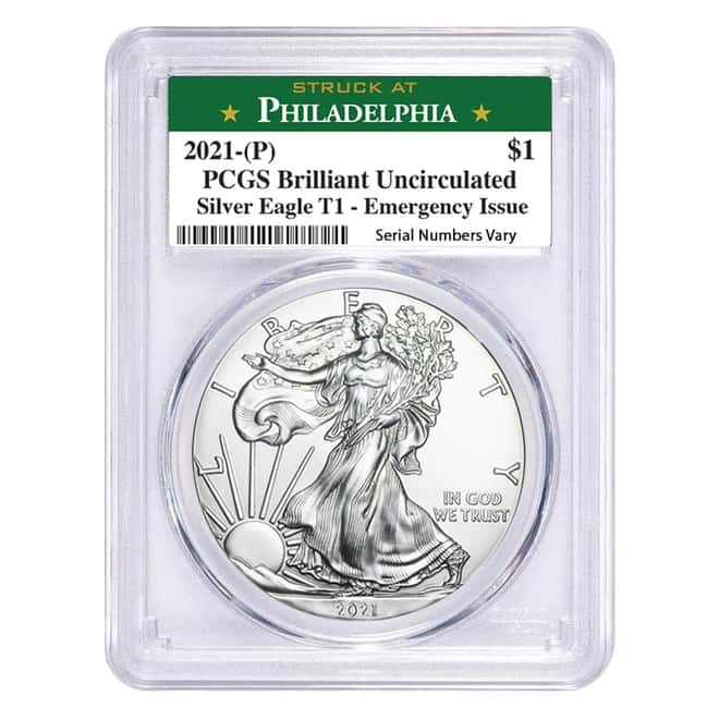 2021 (P) 1 oz Silver American Eagle PCGS BU (Philadelphia) Emergency Issue