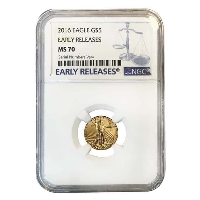 2016 1/10 oz $5 Gold American Eagle NGC MS 70 Early Releases