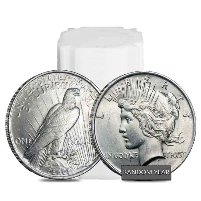 Roll of 20 - 1922-1935 Peace Silver Dollar BU (Random Year)
