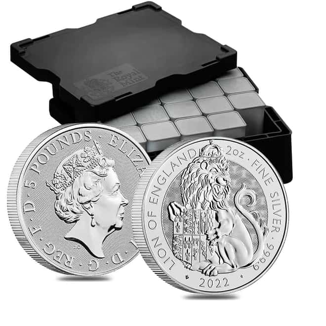 2022 Great Britain 2 oz Silver The Tudor Beasts Lion of England Coin .9999 Fine BU