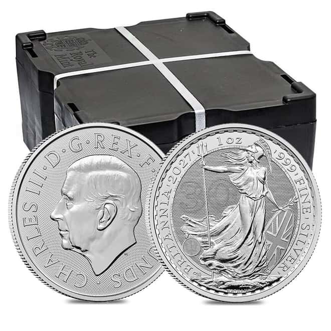 Monster Box of 500 - 2027 Great Britain 1 oz Silver Britannia Coin BU