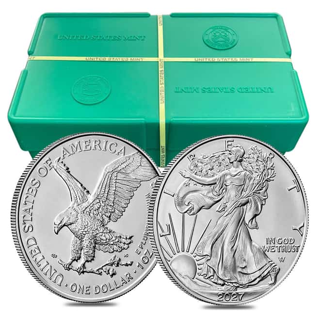 Monster Box of 500 - 2027 1 oz Silver American Eagle $1 Coin BU