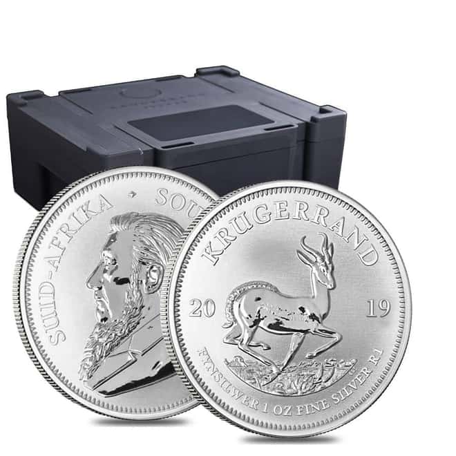 Roll of 25 - 2019 South Africa 1 oz Silver Krugerrand BU (Tube, Lot of 25)