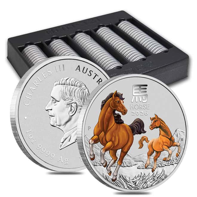 2026 1 oz Colorized Silver Lunar Horse BU Perth Mint
