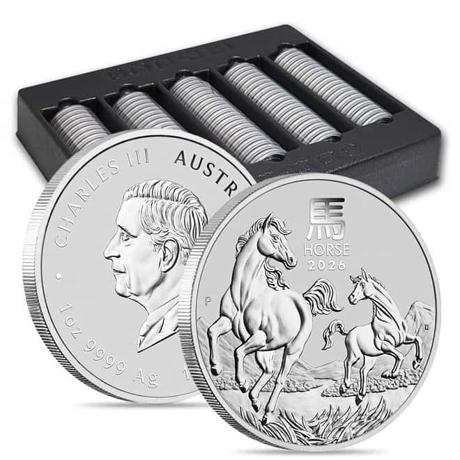 Box of 100 - 2026 1 oz Silver Lunar Horse BU Australian Perth Mint