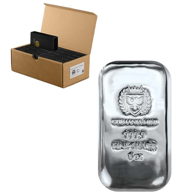 Box of 200 - 1 oz Germania Mint Silver Bar .9999 Fine