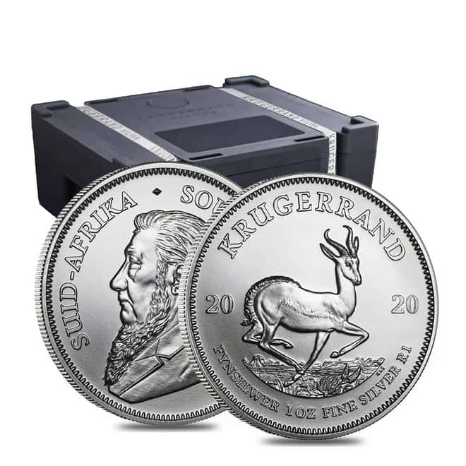 Roll of 25 - 2020 South Africa 1 oz Silver Krugerrand BU (Tube, Lot of 25)