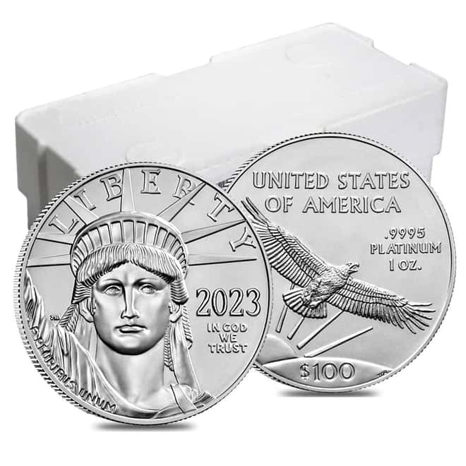 Roll of 20 - 2023 1 oz Platinum American Eagle $100 Coin BU (Lot, Tube of 20)