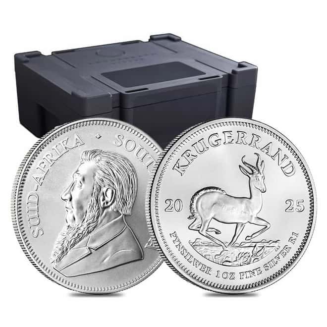 Silver at Spot - 2025 South Africa 1 oz Silver Krugerrand BU