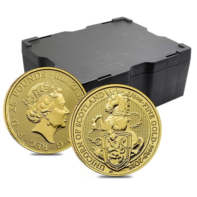 2018 Great Britain 1/4 oz Gold Queen's Beast (Unicorn of Scotland) Coin .9999 Fine BU