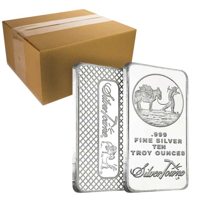 10 oz SilverTowne Prospector Silver Bar .999 Silver (Sealed)